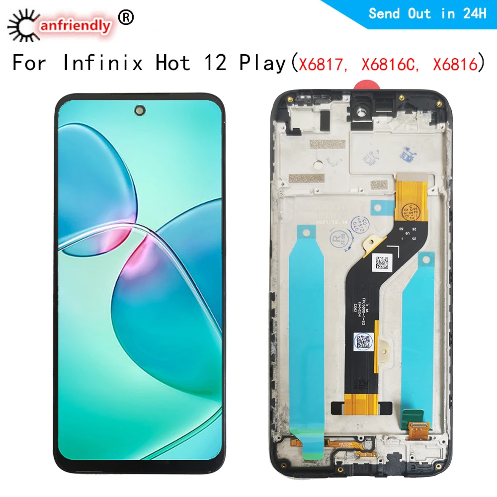 

X6817 LCD 6.82" IPS For Infinix Hot 12 Play X6817 X6816C X6816 LCD Display Touch Panel Screen Digitizer Assembly For Hot 12Play