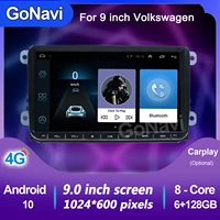 gonavi 2 din android car radio 9 inch rds am bluetooth wifi mp5 multimedia autoradio stereo for vw volkswagen skoda passat b6 b7