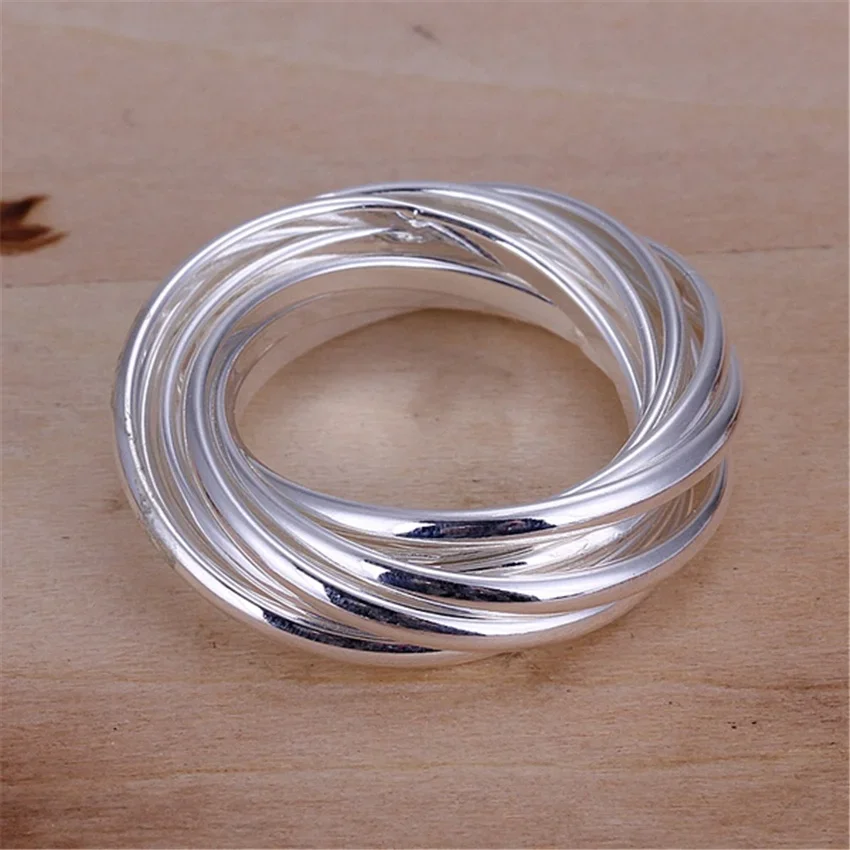 

Nine Circles Retro Ring New Listing Silver 925 Plated Circle Women Lady Rings Fashion Jewelry Free Shipping