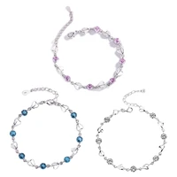 new colorful beautiful bracelet fashion crystal heart chain bracelet wave bracelets for women wholesale