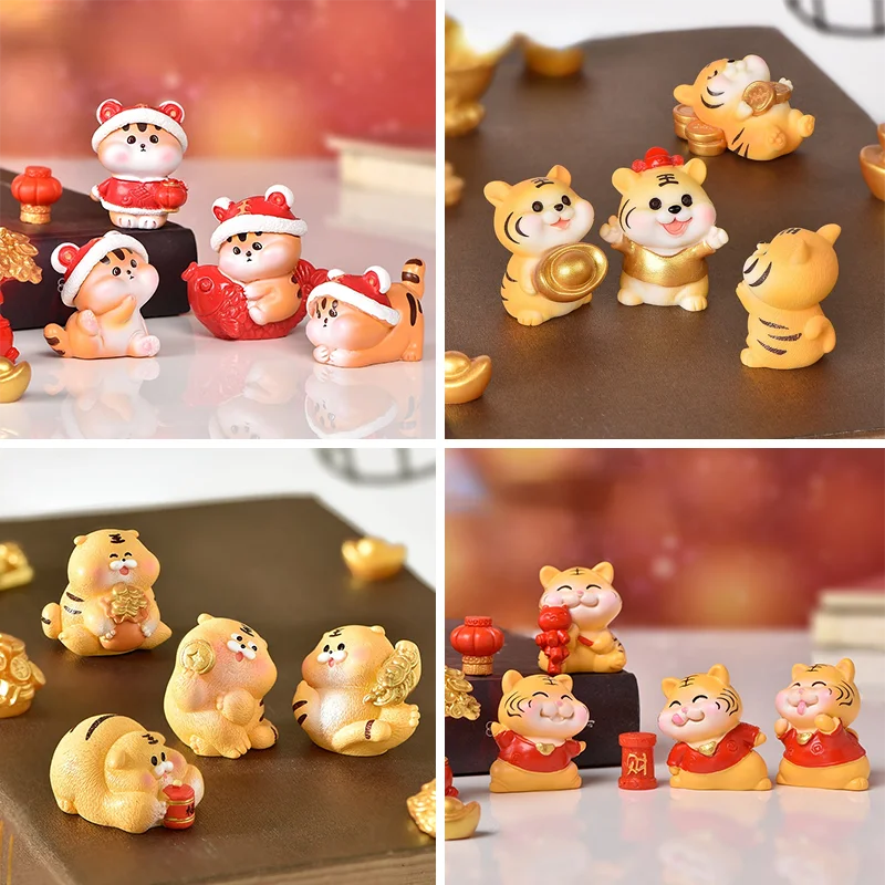 

1PC Tiger Sculpture Decoration Tiger Figurines Decoration Office Accessories New Year 2022 Home Decor Tiger Sculptures