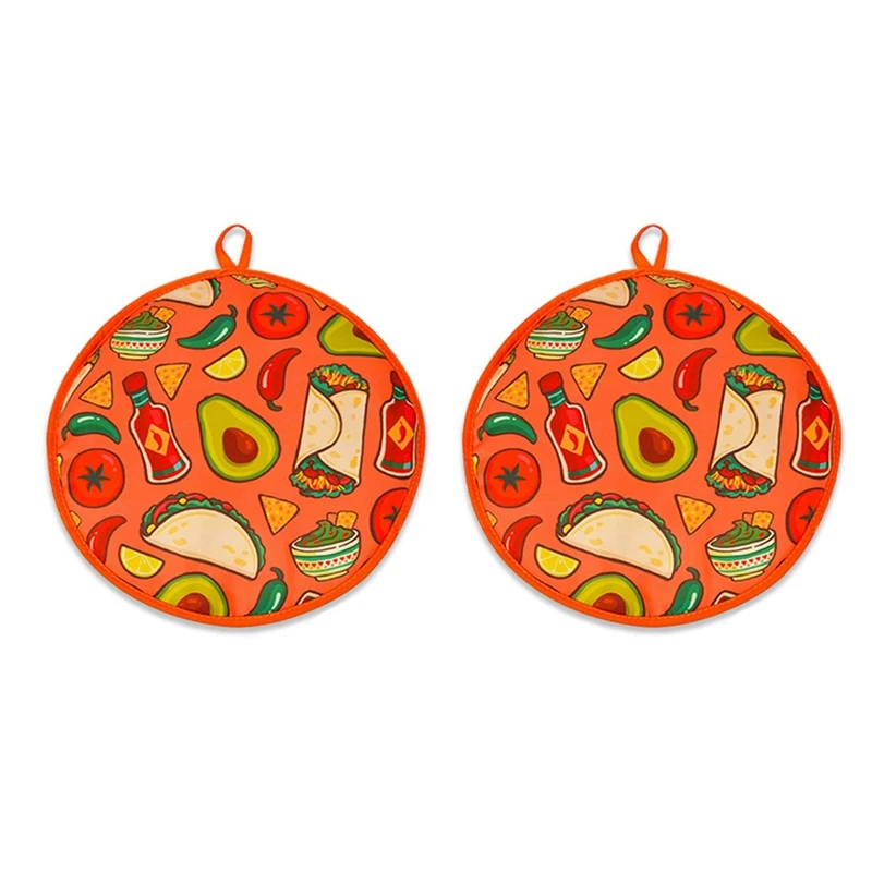 

2Pcs 12Inch Cloth Bag For Burrito,Portable Tortilla Warmer Pouch Home For Microwave Restaurant Food Pancake,B