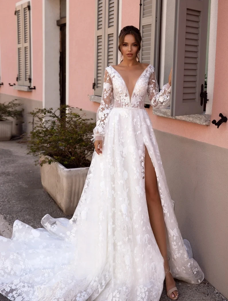 

Женское свадебное платье со шлейфом, роскошное платье невесты