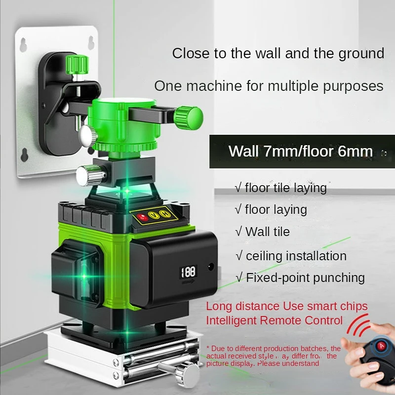 

Lines /8 Level Line And Super Vertical Level Cross-line Green 360 Laser Powerful Selfleveling 16/12 Laser Green Horizontal