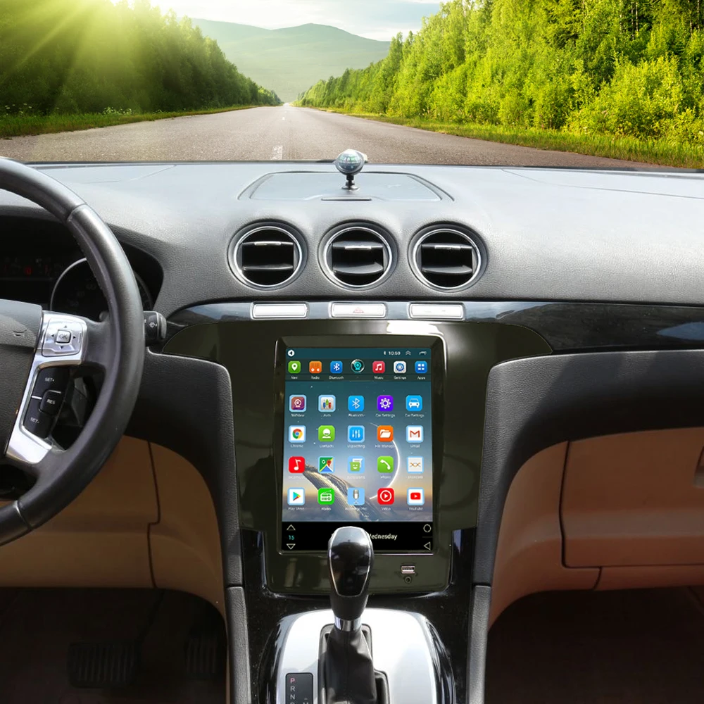 Фото Автомобильное радио для Ford Galaxy S Max 2007-2015 C MAX GPS навигация Мультимедиа Видео плеер Авто Стерео Tesla стиль Android №1