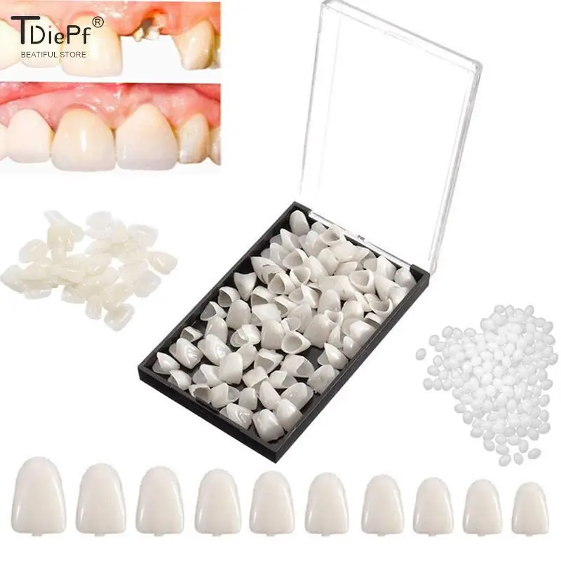 

50Pcs Dental CrownsTemporary Teeth Realistic Oral Care Posterior Molar Crown Whitening Resin Porcelain Materials Temporary Teeth