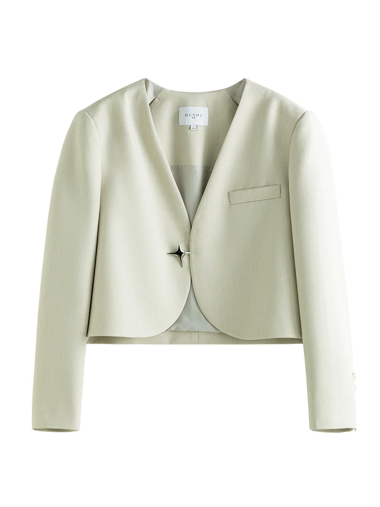 Женский короткий Блейзер с V-образным вырезом