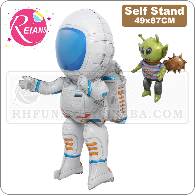 

4D Standing Astronaut Party Balloons UFO Alien Aluminum Balloon Outer Space Birthday Party Decor Kids Boys Toys Party Supplies