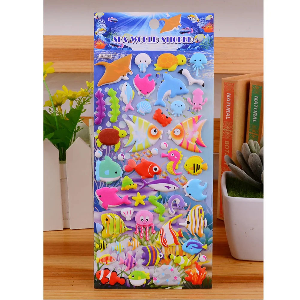 

Pack of 10 Cartoon Safe World Bubble Puffy Stickers Classic