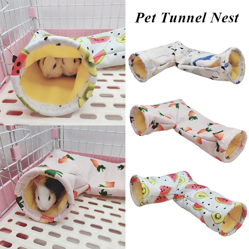 

Guinea Pig Tunnel Tube Chinchilla Hedgehogs Rats Hamsters Cage Accessories Small Animal Bed Right Angle Tunnel Hamster Supplies