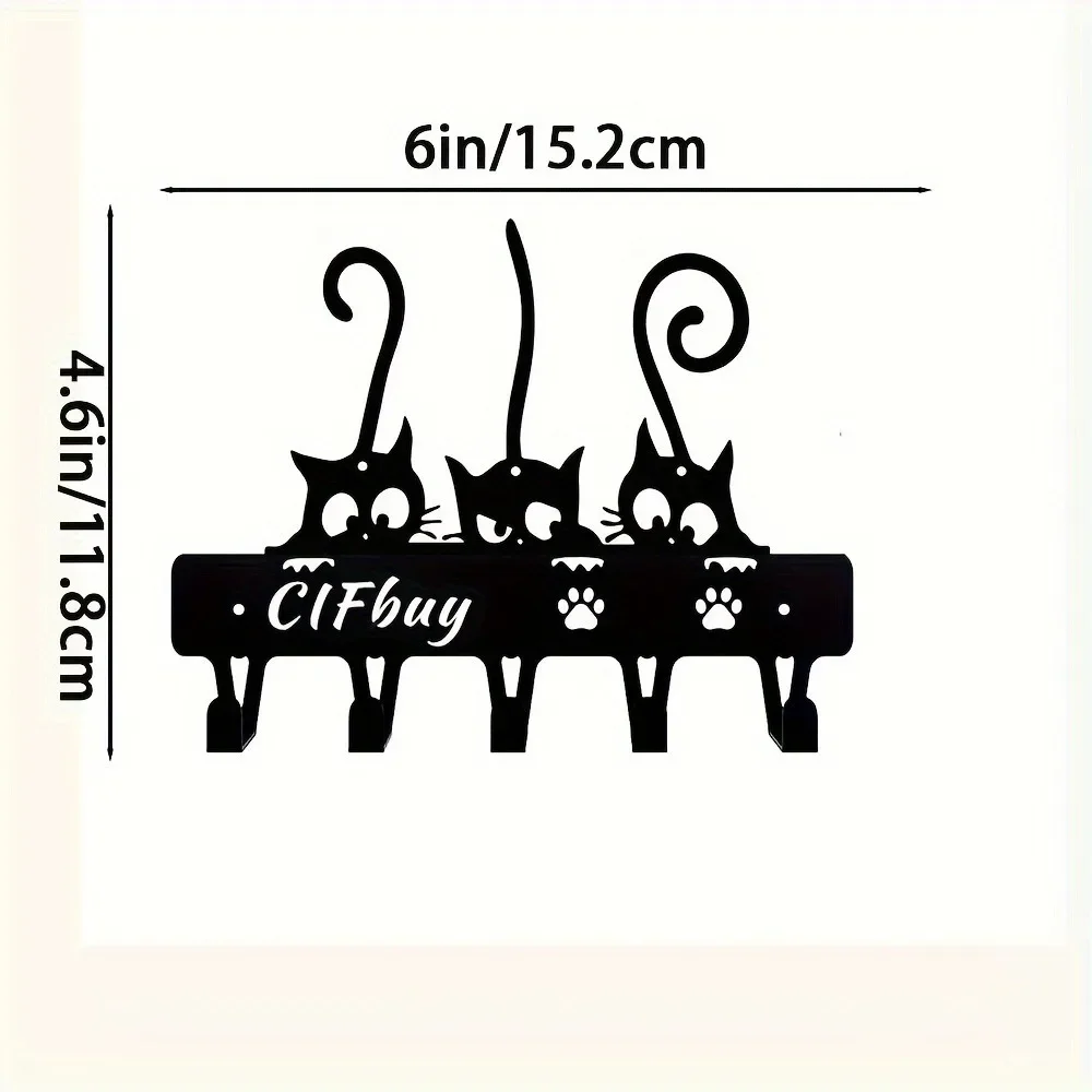 

Металлический держатель для ключей в виде кошки