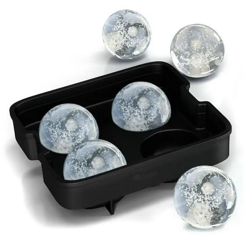 

1pc Cocktail Whiskey Ice Ball Maker Tray 4 Large Silicone Ice Molds DIY Round Mould Kitchen Bar Accessories Supplies