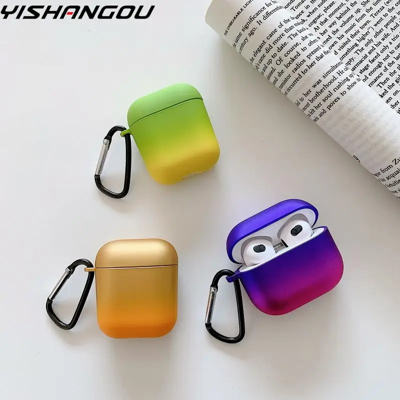 

Colorful Gradient Headphones Case For Apple Airpods Pro 1st 2nd 3rd Hard PC Earphones Charging Box Cover For Airpods 3 2 1 Pro