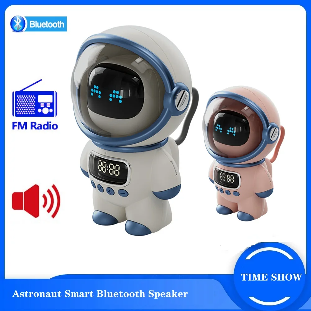 Astronaut Smart Intelligent Bluetooth Speaker Wireless Audio Portable Speakers Night Lamp FM Radio Subwoofer Music Speaker Box