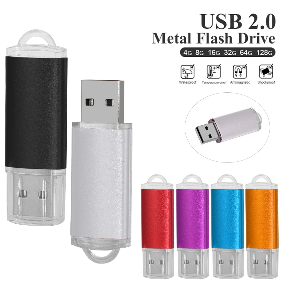 

Высокоскоростной USB флеш-накопитель, металлический флеш-накопитель с реальной емкостью, 16 ГБ, 32 ГБ, 64 ГБ, 128 ГБ, флеш-накопители, водонепроницаемый USB-накопитель 2,0, карта памяти