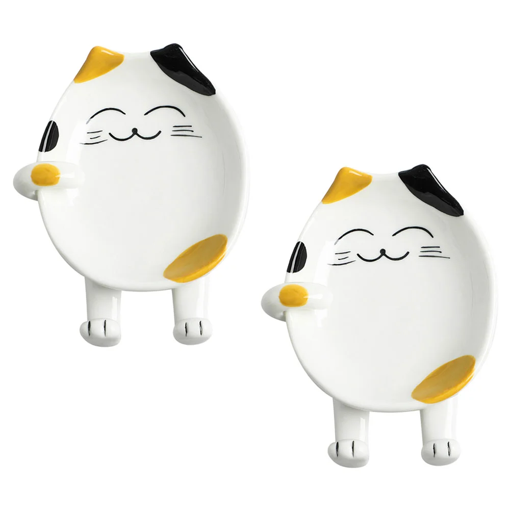 

1 набор, 2 предмета, керамическая кухонная искусственная ложка с мультяшным рисунком (разные цвета)