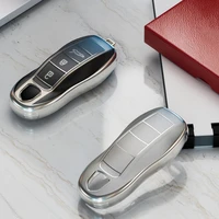 transparent tpu car remote key case full cover shell for porsche cayenne macan panamera 911 auto accessories smart start