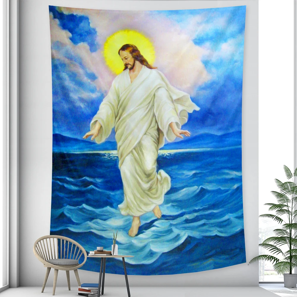 

Jesus tapestry home decoration tapestry bedroom sheet Hippie Bohemian decoration yoga mat wall decoration