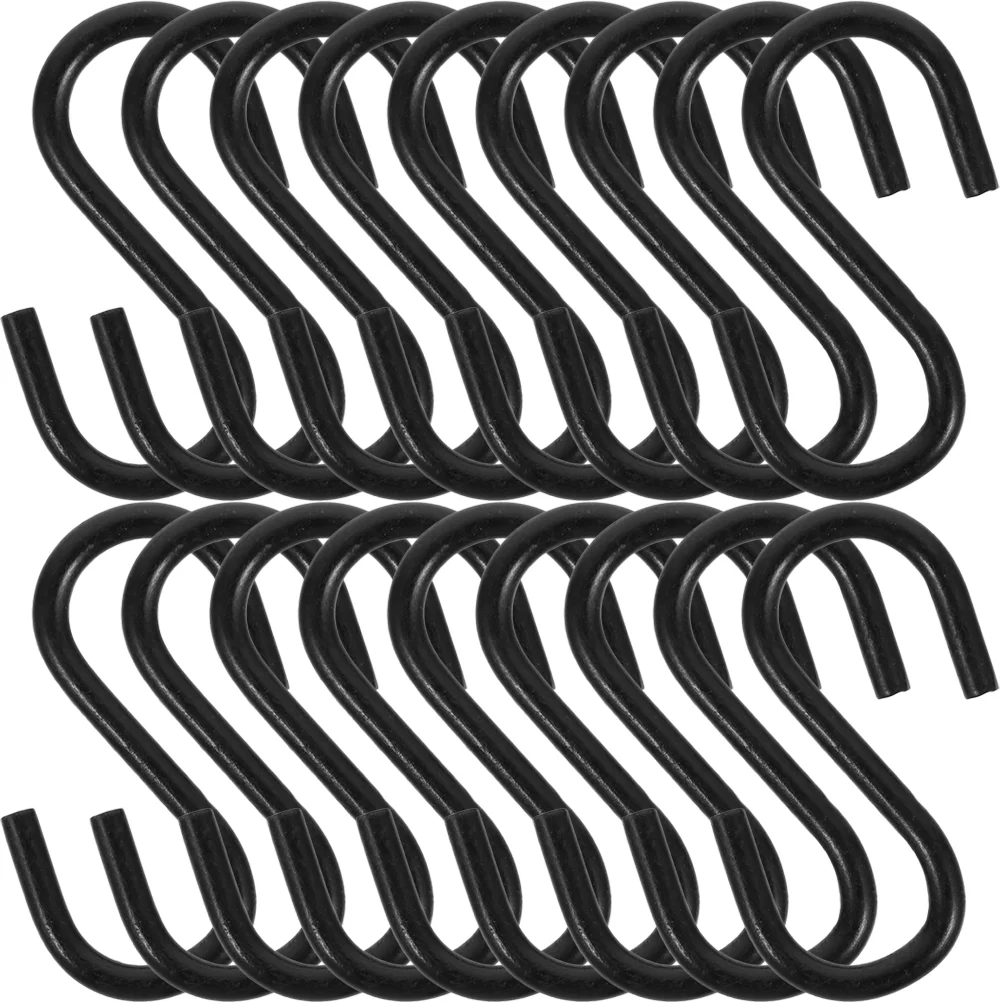 

200 Pcs Hanging Holder Pant Hooks Closet Closet Coat Hook Black Metal Hangers S Hook Ordinary Hat Hanger Home Home Hooks