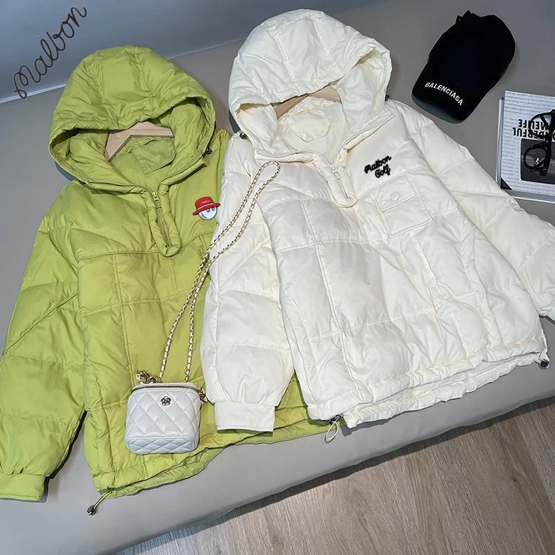 

Malbon Golf Women's Golf Clothing Winter Down Cotton Jackets 2022 New Korea Golf Clothing Set Head Hooded Golf Jackets Windbreak