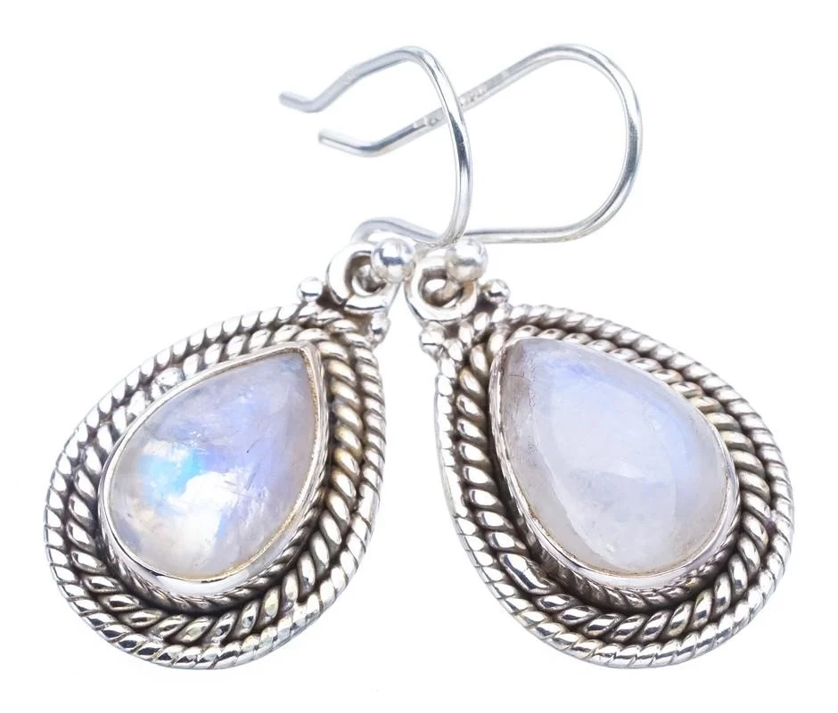 

Серьги из серебра 1,25 дюйма F5941 ручной работы с искусственными камнями StarGems