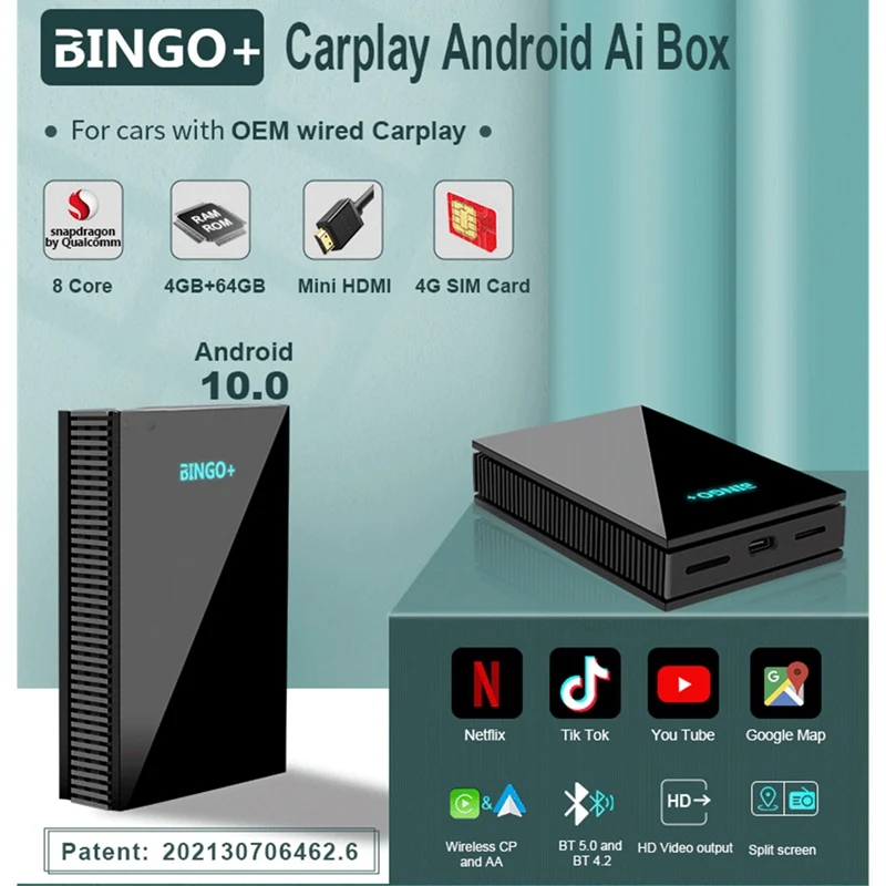 

Wireless Carplay Box With Mirror Link USB Video Carplay AI Box For- For Ford Hyundai Skoda