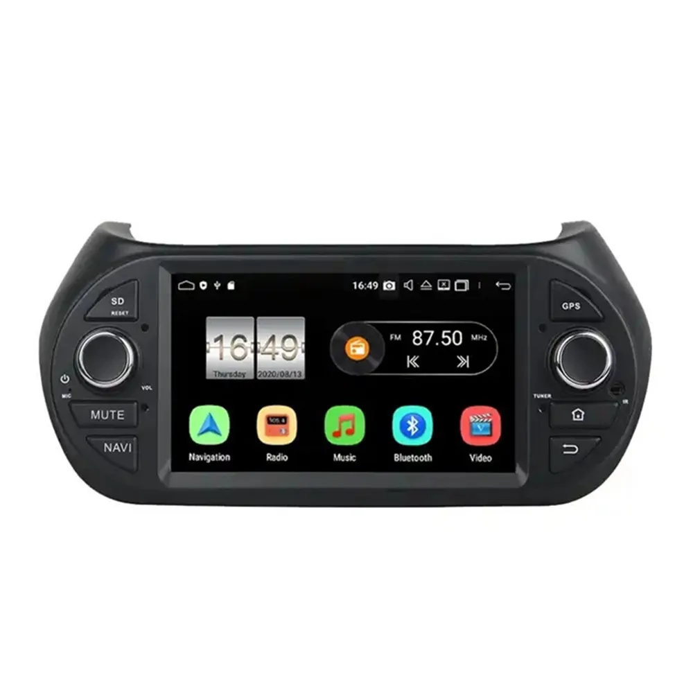 

7" 1 Din 8 Core 8+128G MT8667 Android 12 Car Multimedia Player For FIAT Fiorino 2008-2015 Carplay Audio Stereo DVD Radio DSP