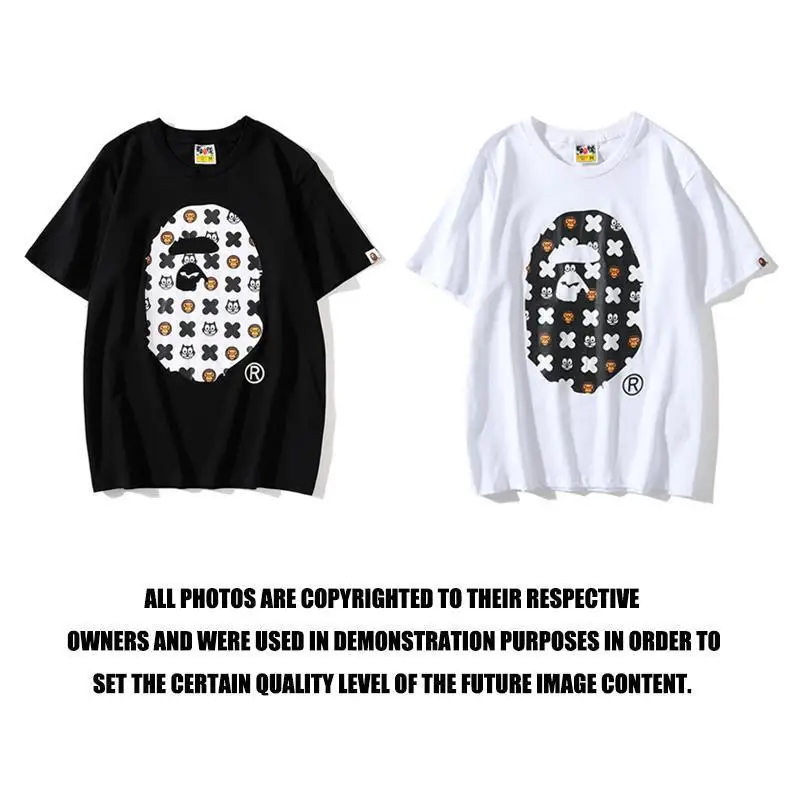 

100% cotton Free shipping cartoon short sleeve Men's and women's short sleeve baggy t-shirt cartoon spot print shirt for couples