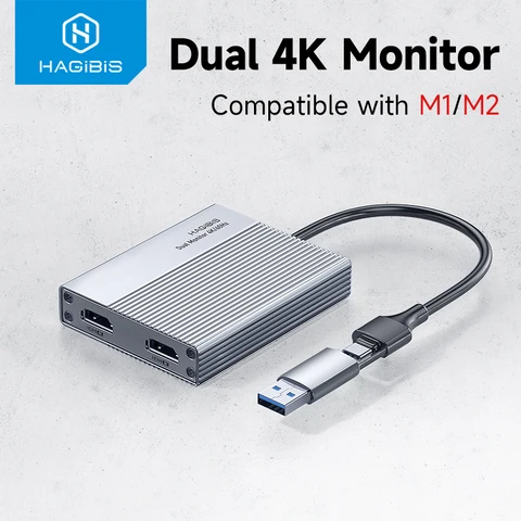 Hagibis Адаптер USB-C/USB 3.0 на 2 HDMI