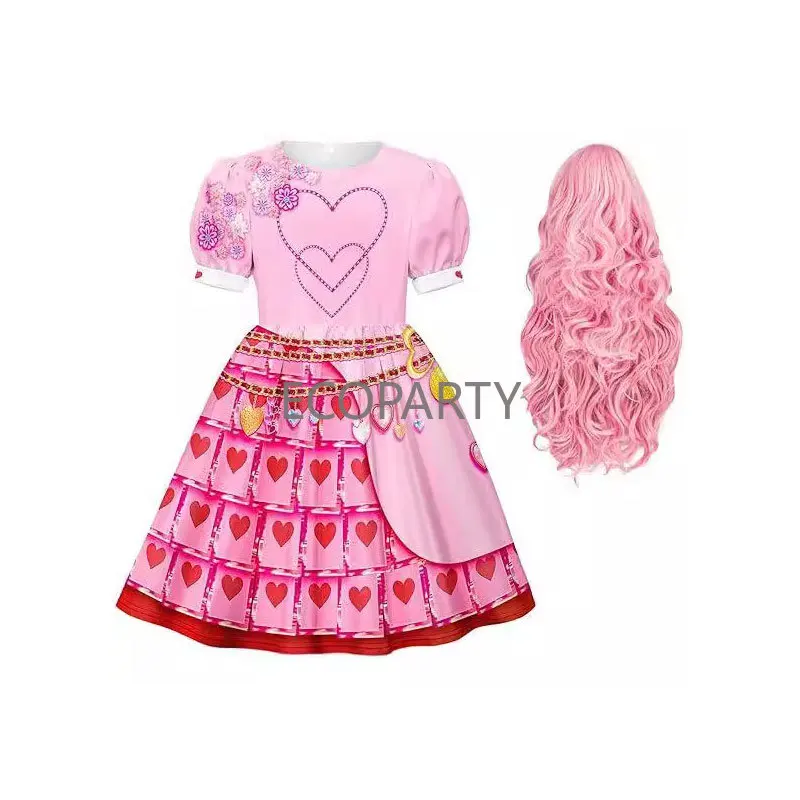 Красный Косплей-костюм для детей подъем красных девушек красная одежда парик