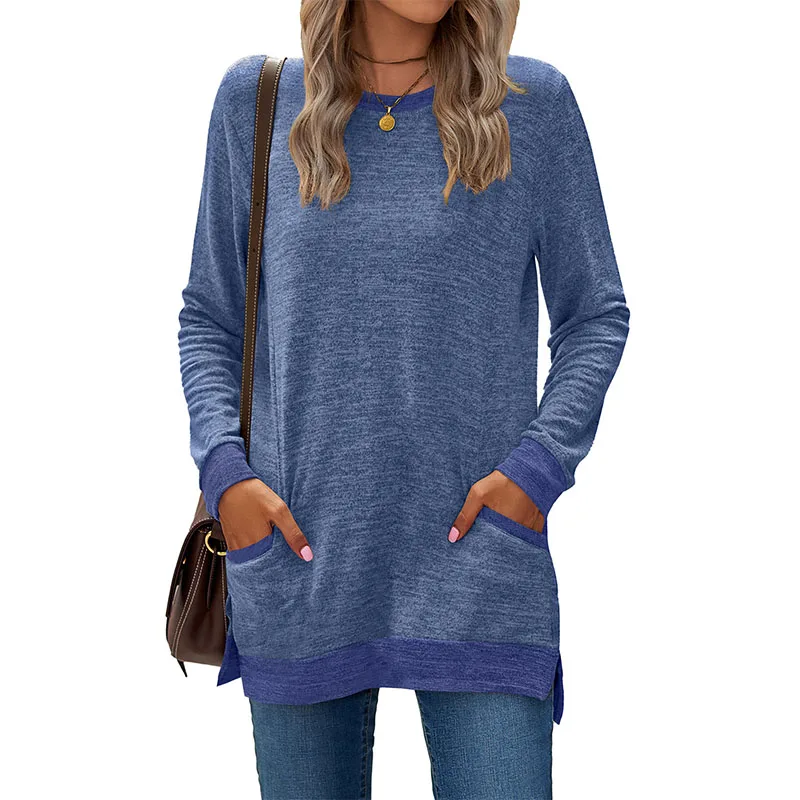 

Solid Color Casual Loose T-shirts For Women 2023 Autumn Vintage Women's Oversized T-Shirt Long Sleeve Female Tee Streetwear Tops