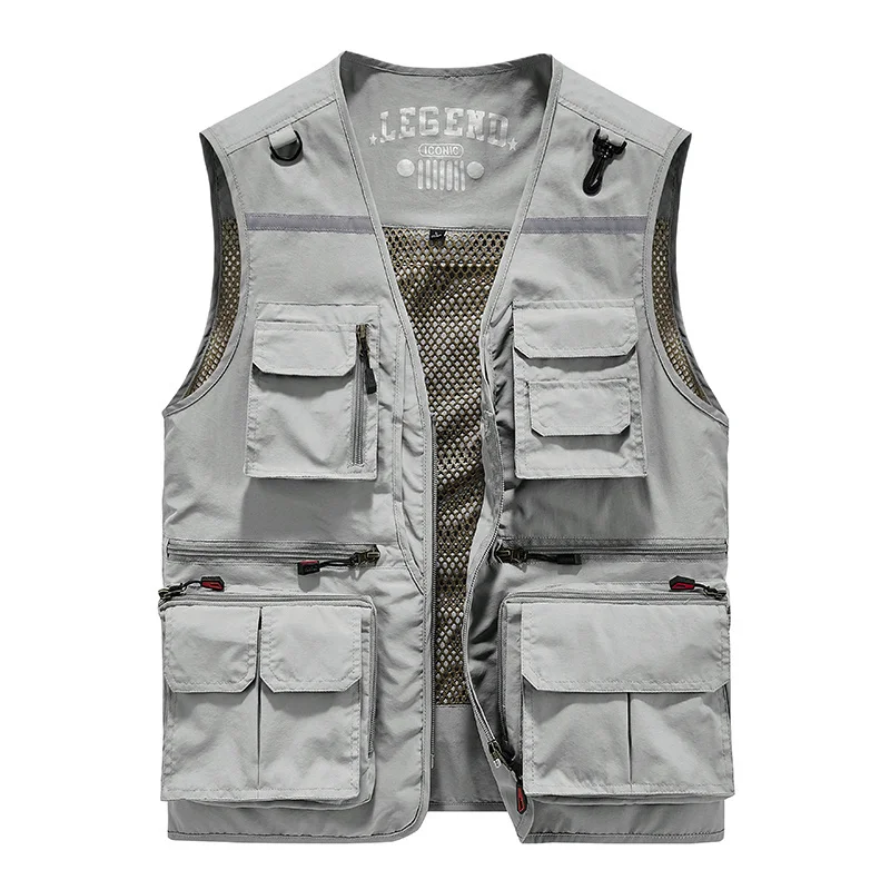

Multi Pocket Tactical Vest Men's Custom Spring Outdoor Camping Fishing Vest Bigsize Military Camping Jackets Casual Sports Coats