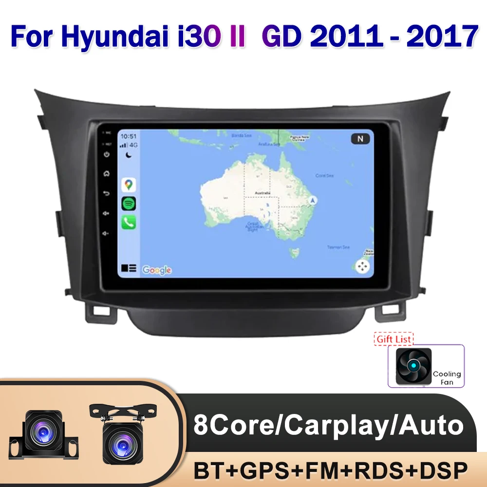 

PEERCE For Hyundai i30 II 2 GD 2011 - 2017 Car Radio Multimedia Video Player Android Navigation GPS carplay/Auto QLED