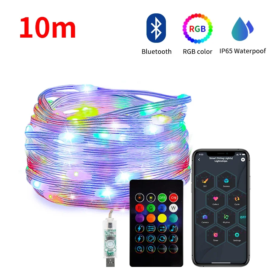 

AVACOM 10-метровая RGBIC светодиодная гирлянда Bluetooth