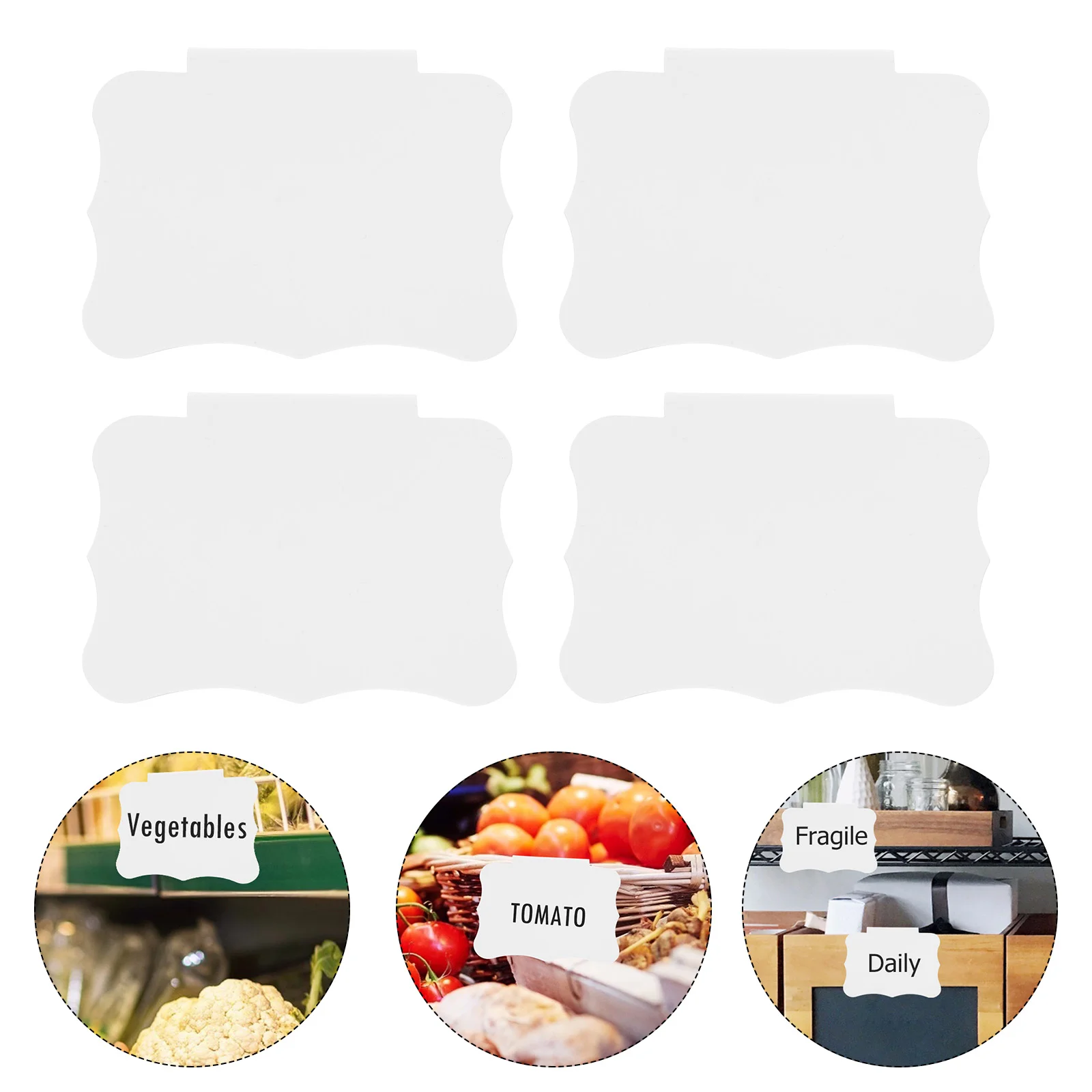 10 Pcs Hanging Label Holder PVC Clips Re-writable Price Blackboard Basket Labels Holders Clip-on Chalkboard Erasable