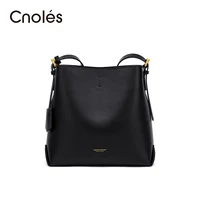 cnoles women soft bucket bag shoulder bag 2022 fashion ladies split cow leather female luxury crossbody bags