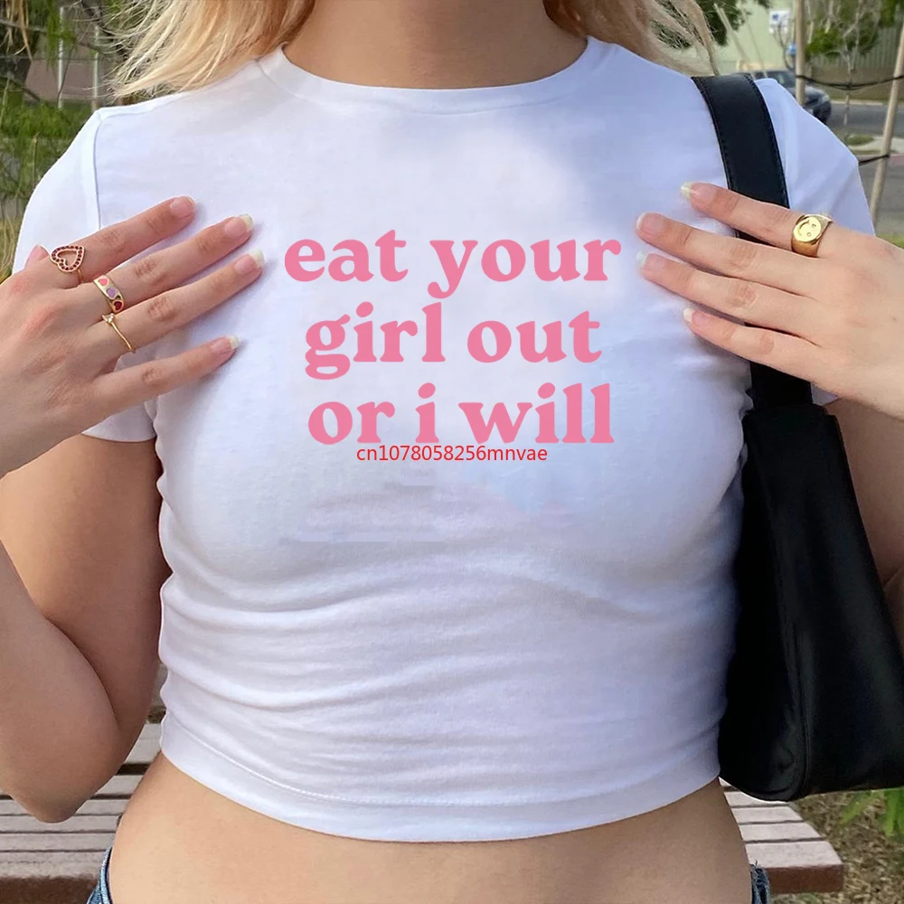 Женский кроп-топ Eat Your Girl Out or I Will NoEnName_Null