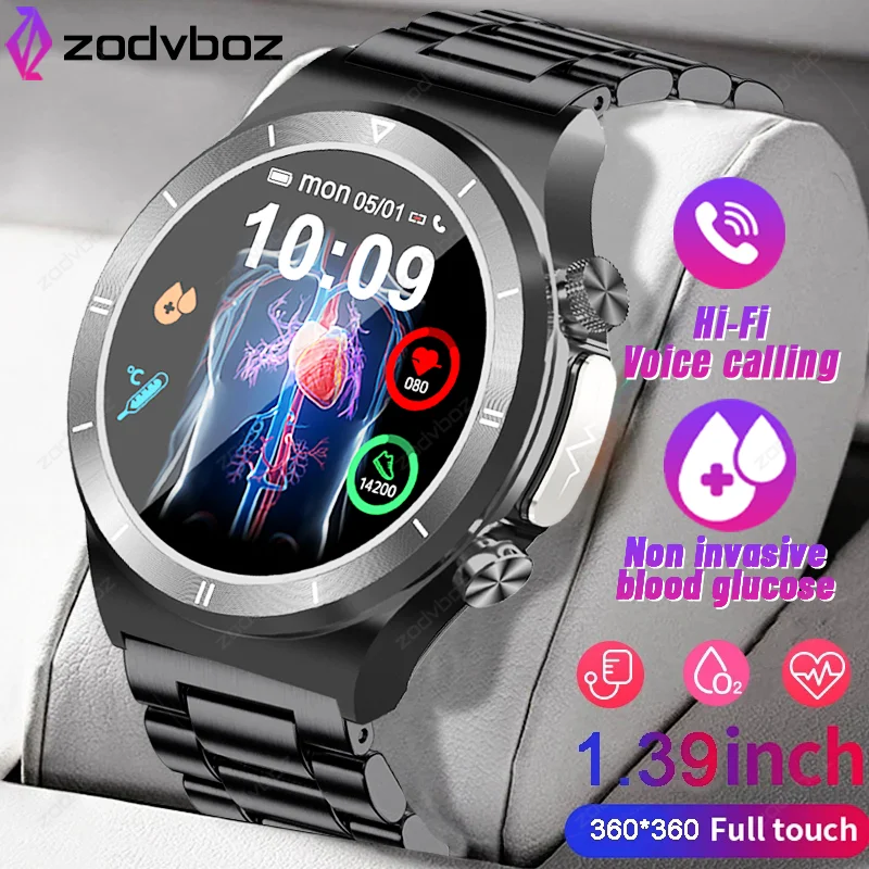 

Non-invasive Blood Sugar Smart Watch Men Voice Calling Sport Watches IP68 Waterproof ECG Smartwatch For Huawei Health Glucometer