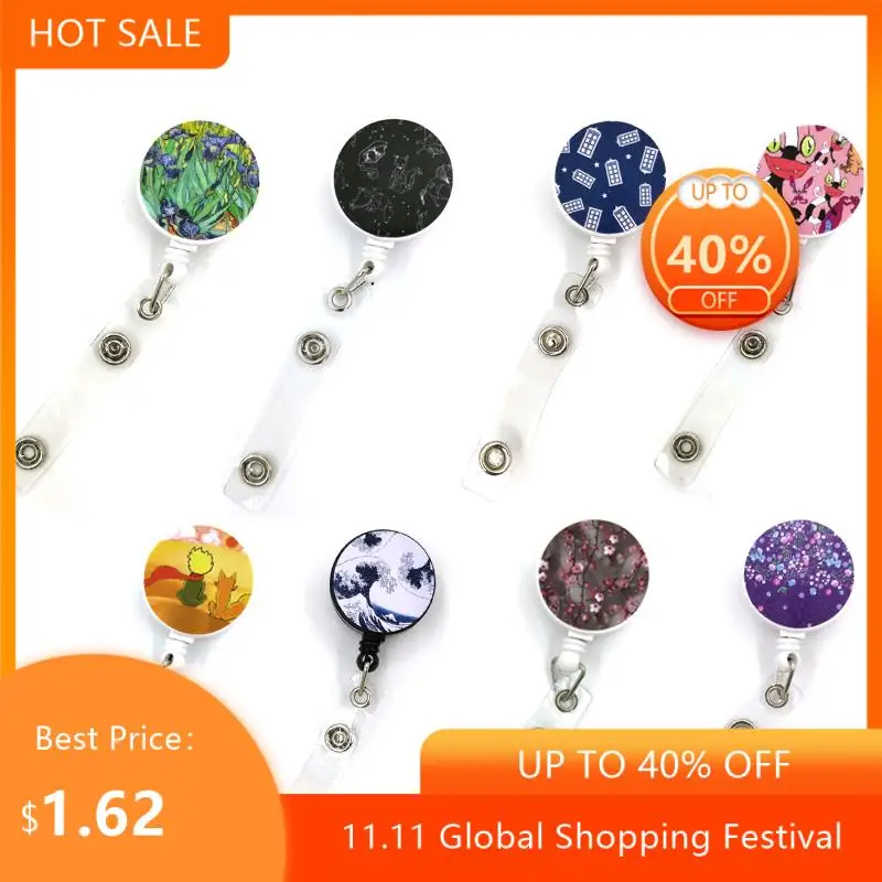 

Cartoon Cute Credit Card Holder Lanyards Women Men Kid Student Retractable Badge Reel ID Name Bus Clips Cards Badge Holder