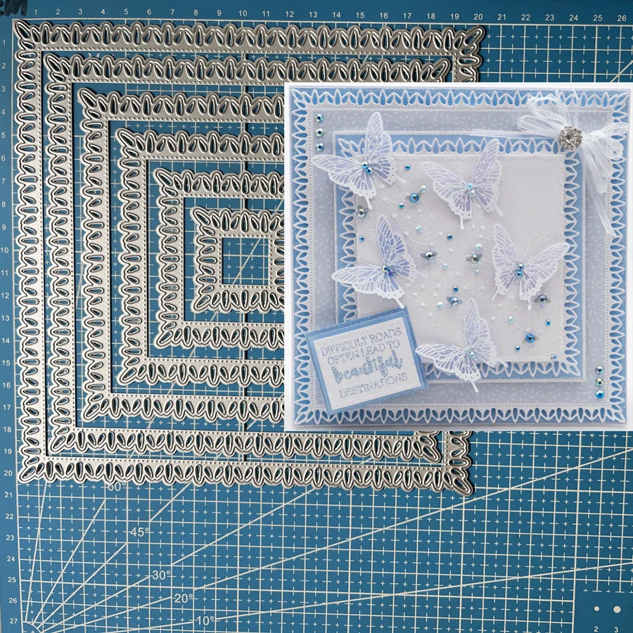 Lucky Goddess металлические штампы для резки 6 шт. декоративные квадраты Diy Скрапбукинг