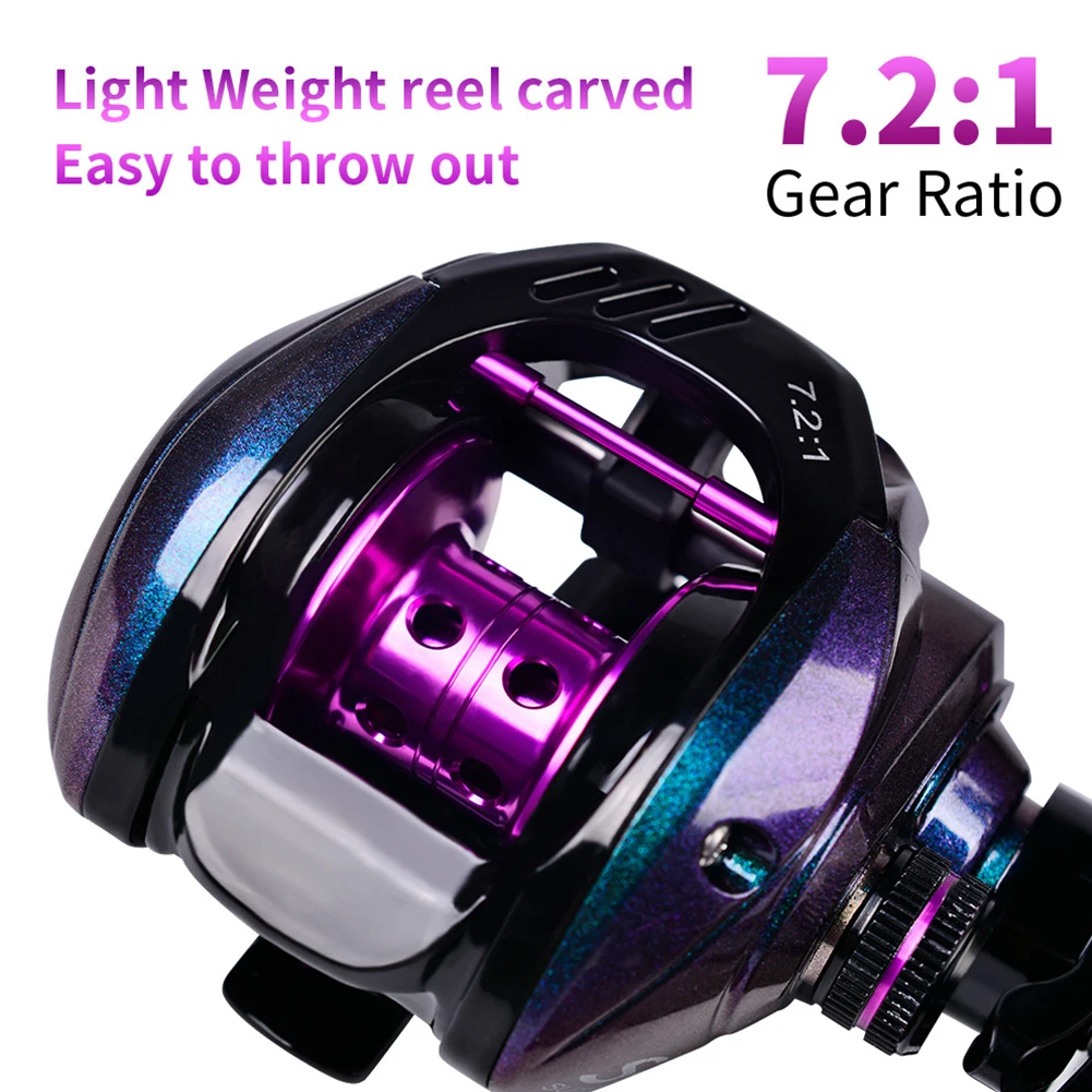 

Ultra-Light Baitcasting Reel 10KG Max Drag Fishing Reel 7.2:1 Gear Ratio Metal Spool Fishing Reels Saltwater Freshwater Tackle