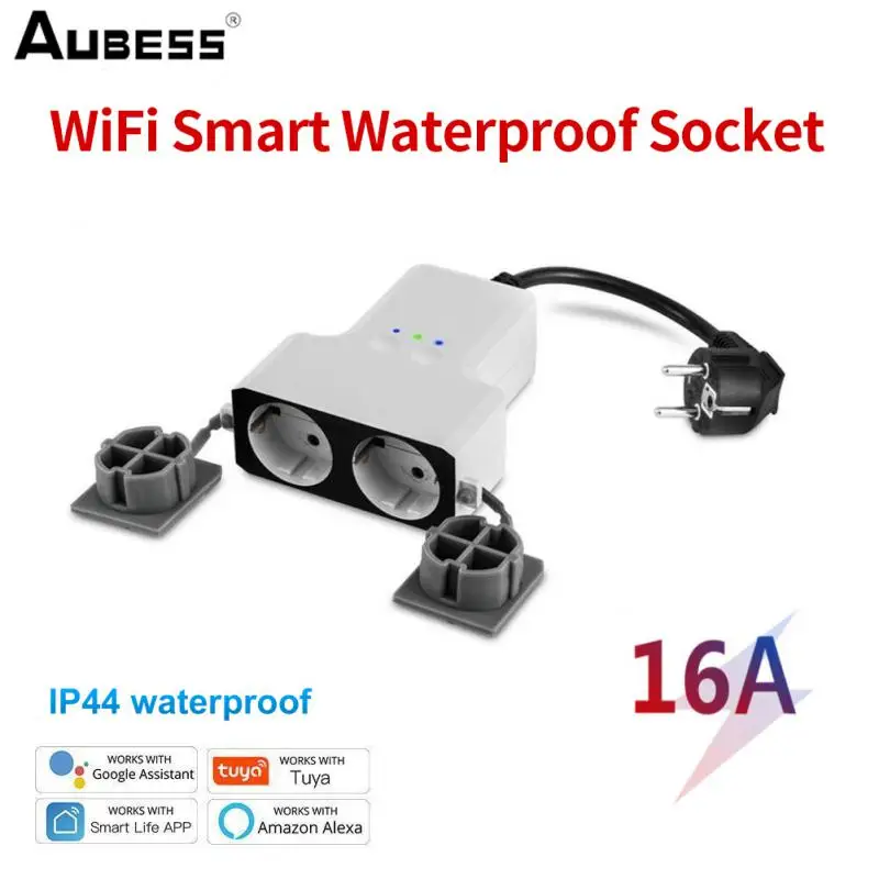 

Двойная Wi-Fi умная водонепроницаемая розетка IP44 уличные умные розетки Tuya работает с приложением Smart Life Home таймер M25 21 Прямая поставка