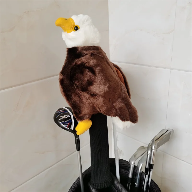 Drop shipping Eagle golf driver headcover top plush 460cc wood head cover Advocate for wildlife protection