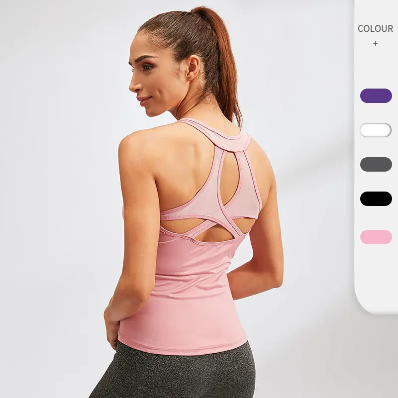 

Women's Cutout Singlet Yoga Shirt Fitness Tank Tops Nude Skin Sport Vest Tight Quick Drying Hollowed Vest Running Gym Tees MM415