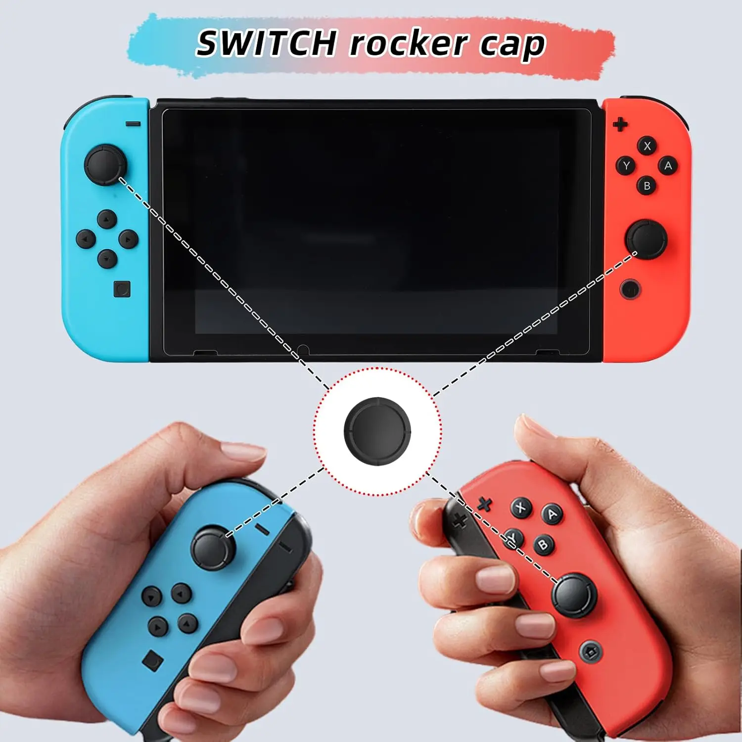 Фото Противоскользящие 3D-накладки на стики (2/4 шт.) для контроллеров Switch OLED Lite: комплект для ремонта джойстиков и грипов №4