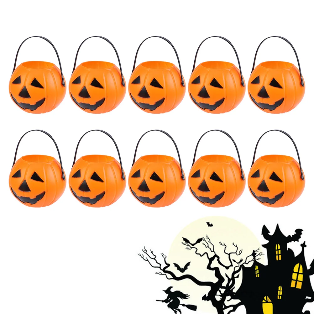 

Candy Pumpkin Bucket Bags Bag Or Trick Holderwitch Treating Party Goodie Treat Basket Decor Bucketsprop Holders Decorations