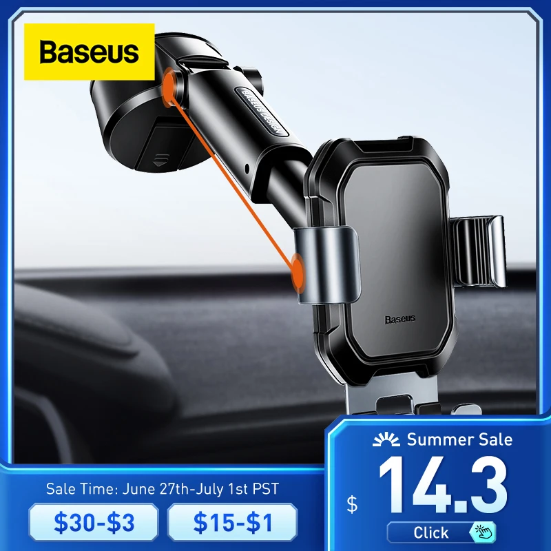 

Baseus Sucker Car Phone Holder Stand for iPhone Xiaomi Strong Suction Cup Car Mount Holder 360 Adjustable Gravity Car Holder