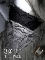 3pcsset cotton underwear women m xl comfortable girls panties lace decorative solid color briefs female intimates lingerie new
