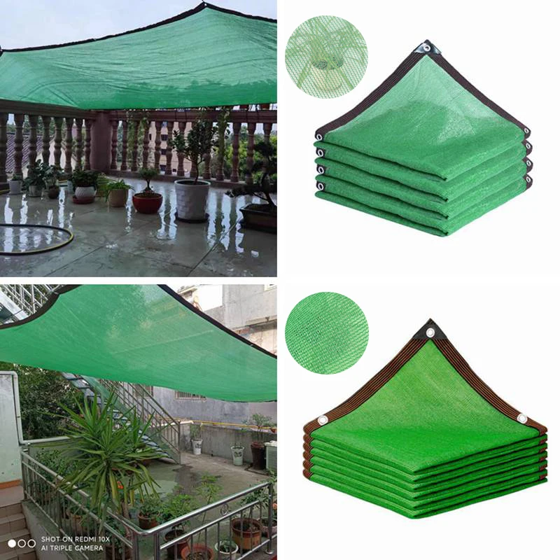 

3 12Pin Green Sunshade Net 55~90% Shading Rate Garden Balcony Awning Privacy Fence Net Greenhouse Plants Shade Sail Camping Tent