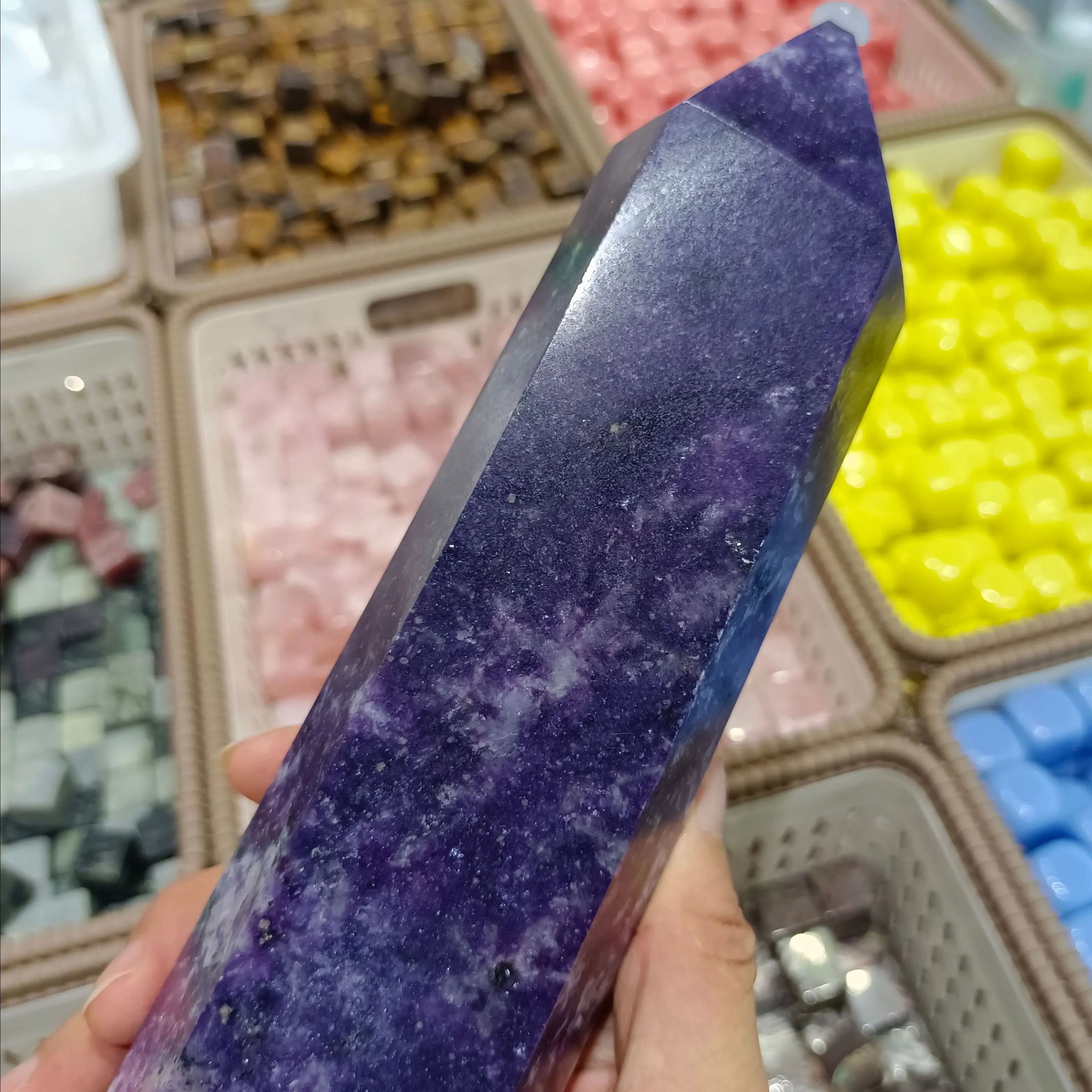 

Natural Ziyun mother stone column crystal Energy Home decoration gift